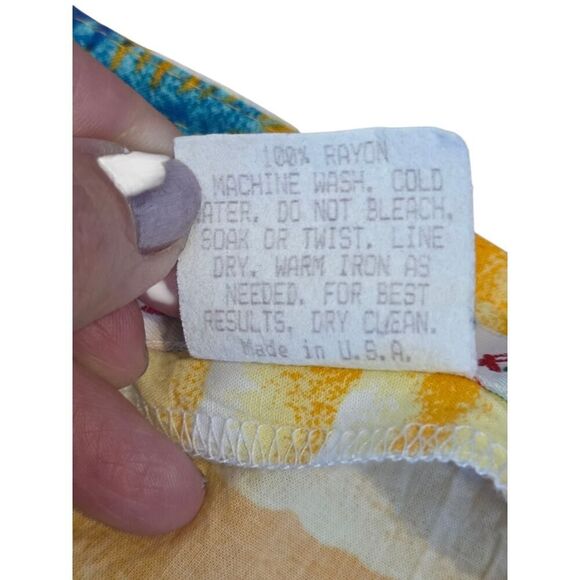 JAMS WORLD Vintage Wrap Skirt Sarong Adjustable Waist Rayon Paradise Hawaii | L - Picture 5 of 10